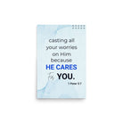 1 Pet 5:7 - Bible Verse, casting all your worries on Him Premium Luster Photo Paper Poster