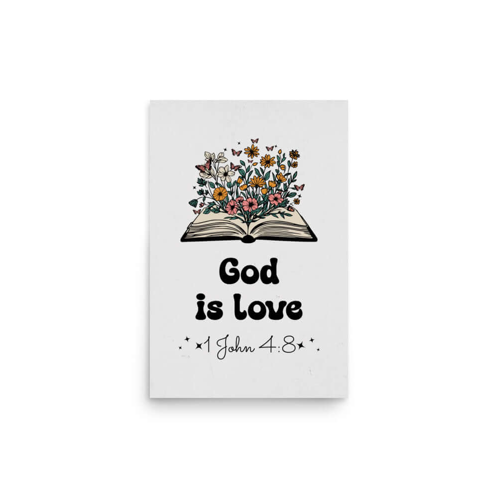 1 John 4:8 - Bible Verse, God is Love Premium Luster Photo Paper Poster