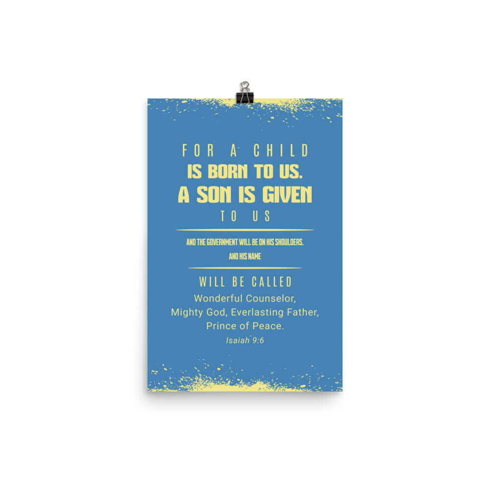 Isaiah 9:6 - Bible Verse, Mighty God Premium Luster Photo Paper Poster