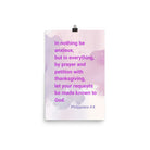 Phil 4:6 - Bible Verse, Prayer and Petition Premium Luster Photo Paper Poster