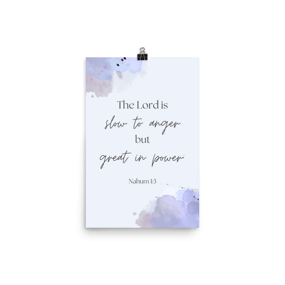 Nahum 1:3 Bible Verse, great in power Premium Luster Photo Paper Poster