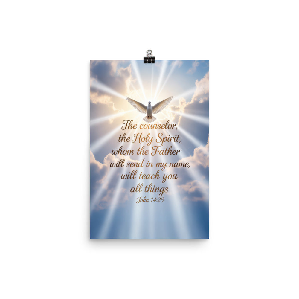 John 14:26 Bible Verse Father Premium Luster Photo Paper Poster 12″×18″