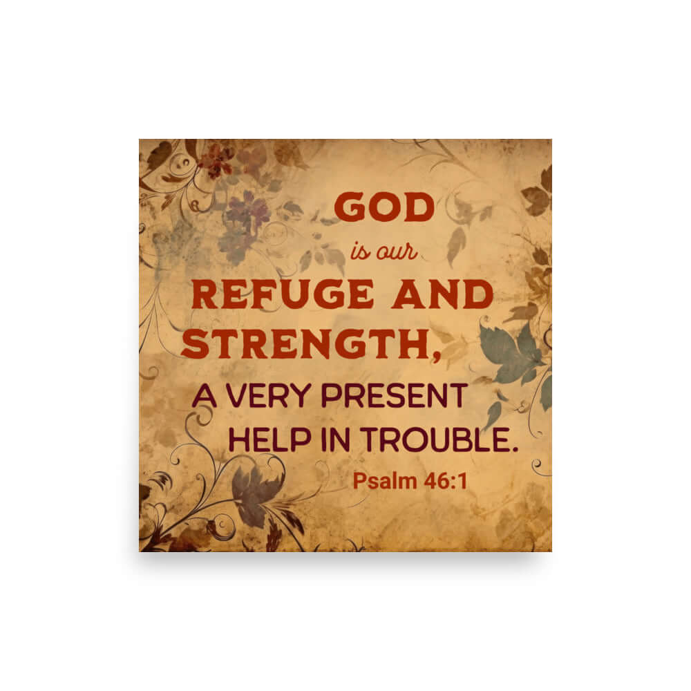 Psalm 46:1 - Bible Verse, God is Our Refuge Premium Luster Photo Paper Poster