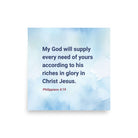 Phil 4:19 - Bible Verse, God will supply Premium Luster Photo Paper Poster