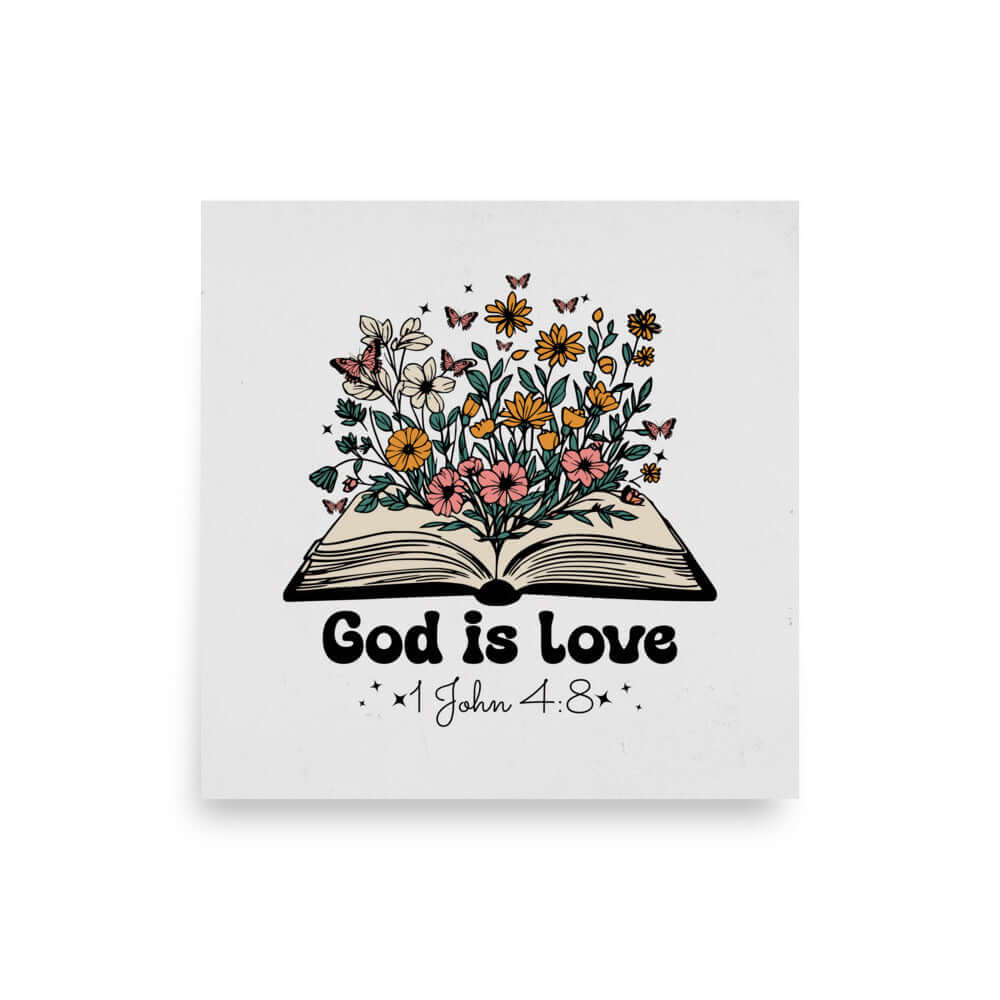 1 John 4:8 - Bible Verse, God is Love Premium Luster Photo Paper Poster