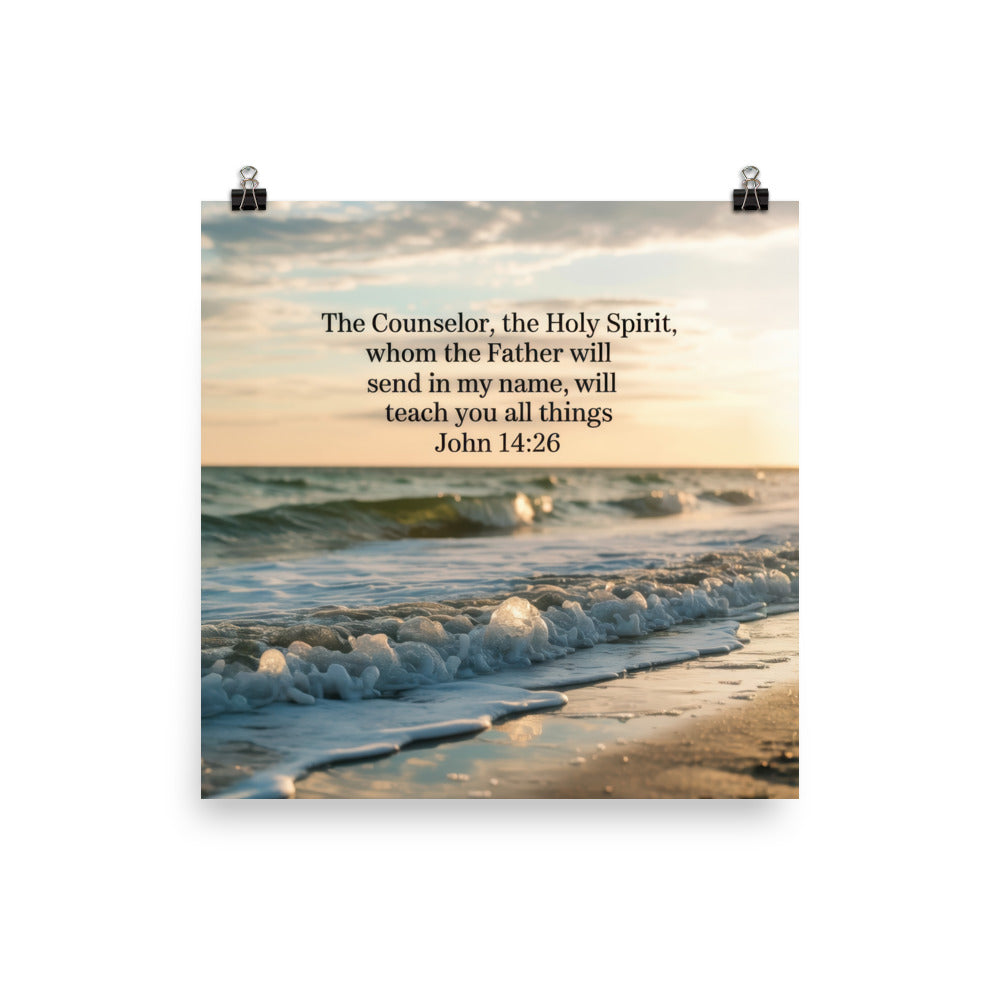 John 14:26 Bible Verse You All Premium Luster Photo Paper Poster 14″×14″