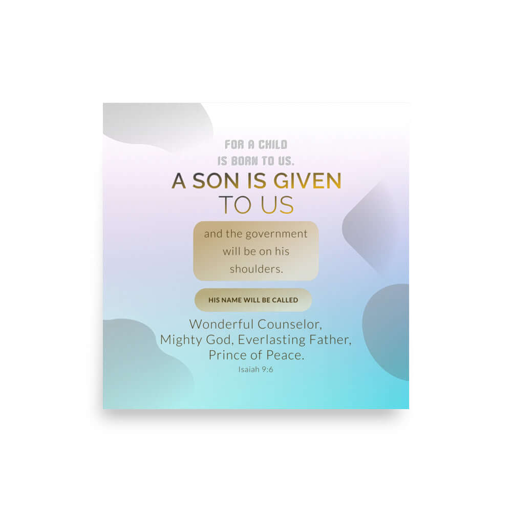 Isaiah 9:6 - Bible Verse, Wonderful Counselor Premium Luster Photo Paper Poster