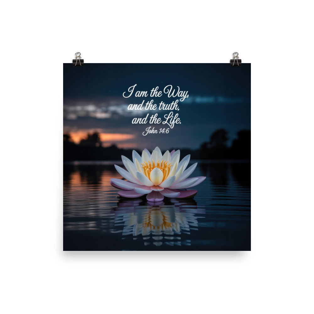 John 14:6 Bible Verse The Father Premium Luster Photo Paper Poster 16″×16″