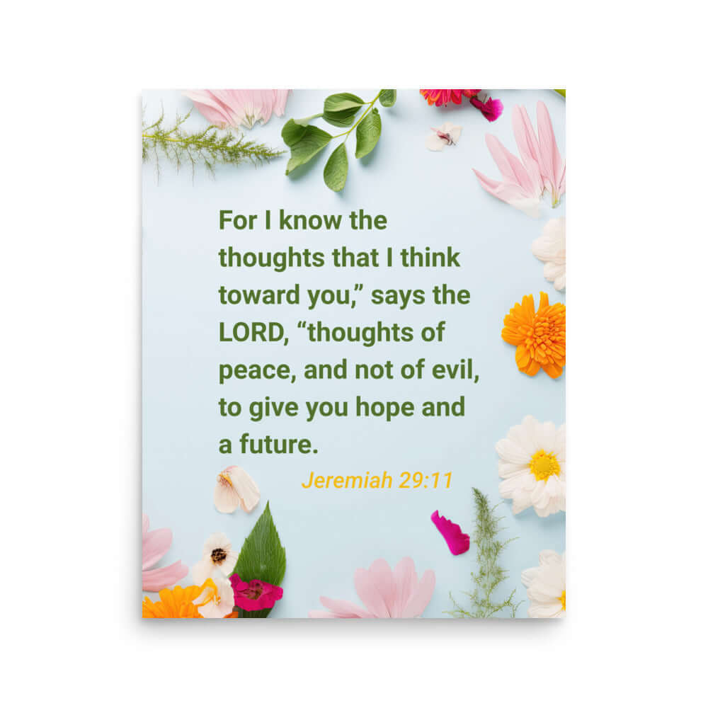 Jer 29:11 - Bible Verse, to give you hope Premium Luster Photo Paper Poster