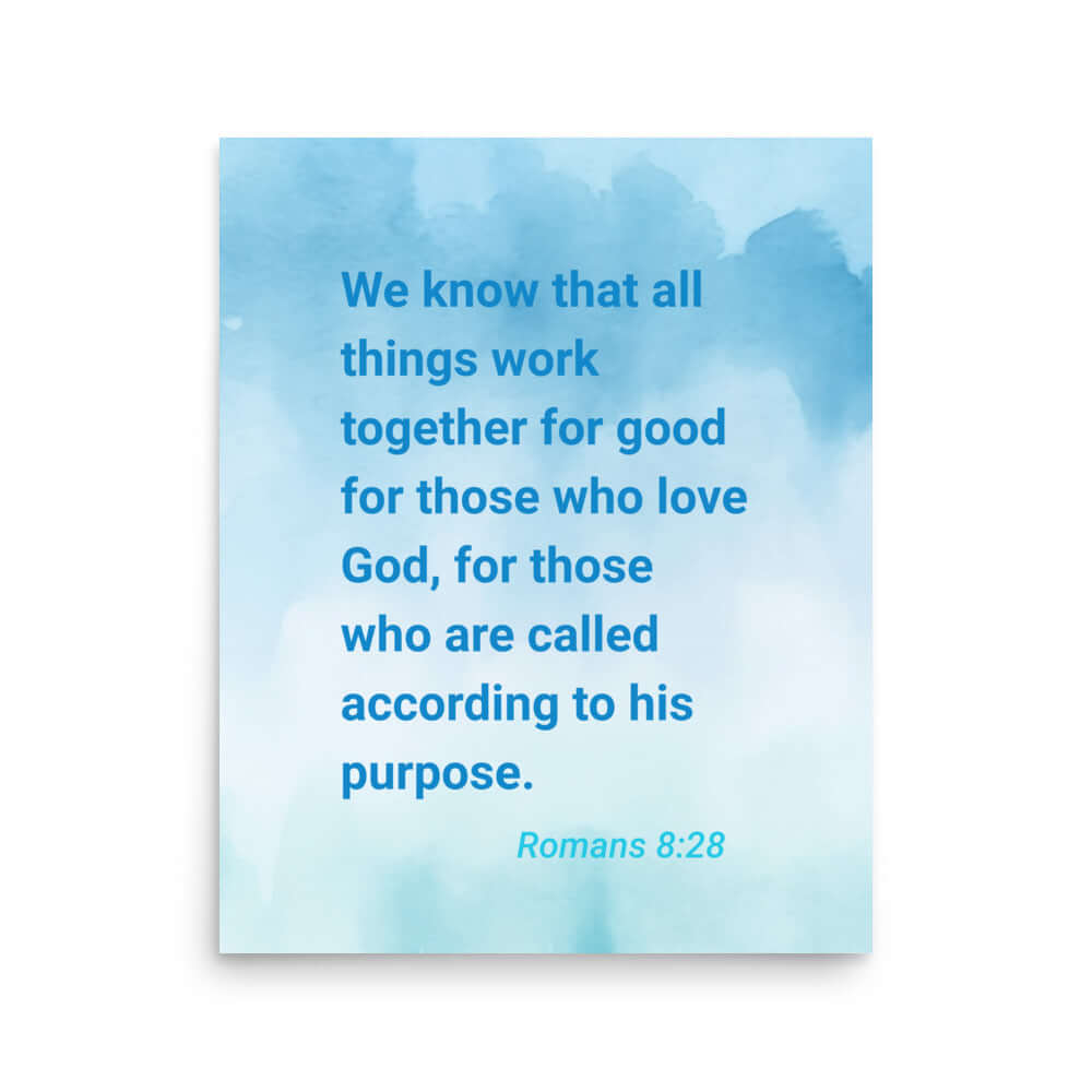 Rom 8:28 - Bible Verse, together for good Premium Luster Photo Paper Poster