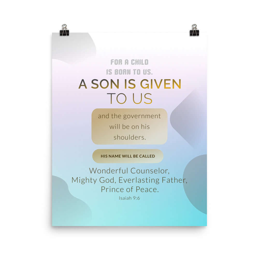 Isaiah 9:6 - Bible Verse, Wonderful Counselor Premium Luster Photo Paper Poster