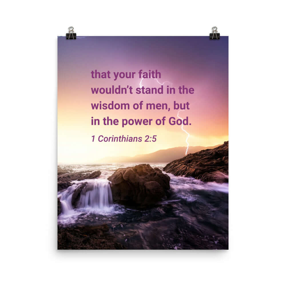 1 Cor 2:5 - Bible Verse, power of God Premium Luster Photo Paper Poster