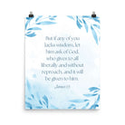 James 1:5 Bible Verse, lacks wisdom Premium Luster Photo Paper Poster