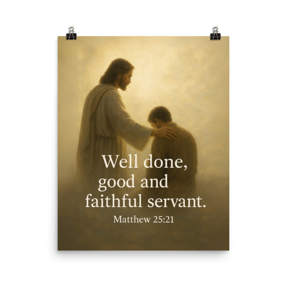 Matthew 25:21 Bible Verse Well Done Premium Luster Photo Paper Poster 16″×20″