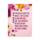 John 3:16 - Bible Verse, For God So Loved Premium Luster Photo Paper Poster