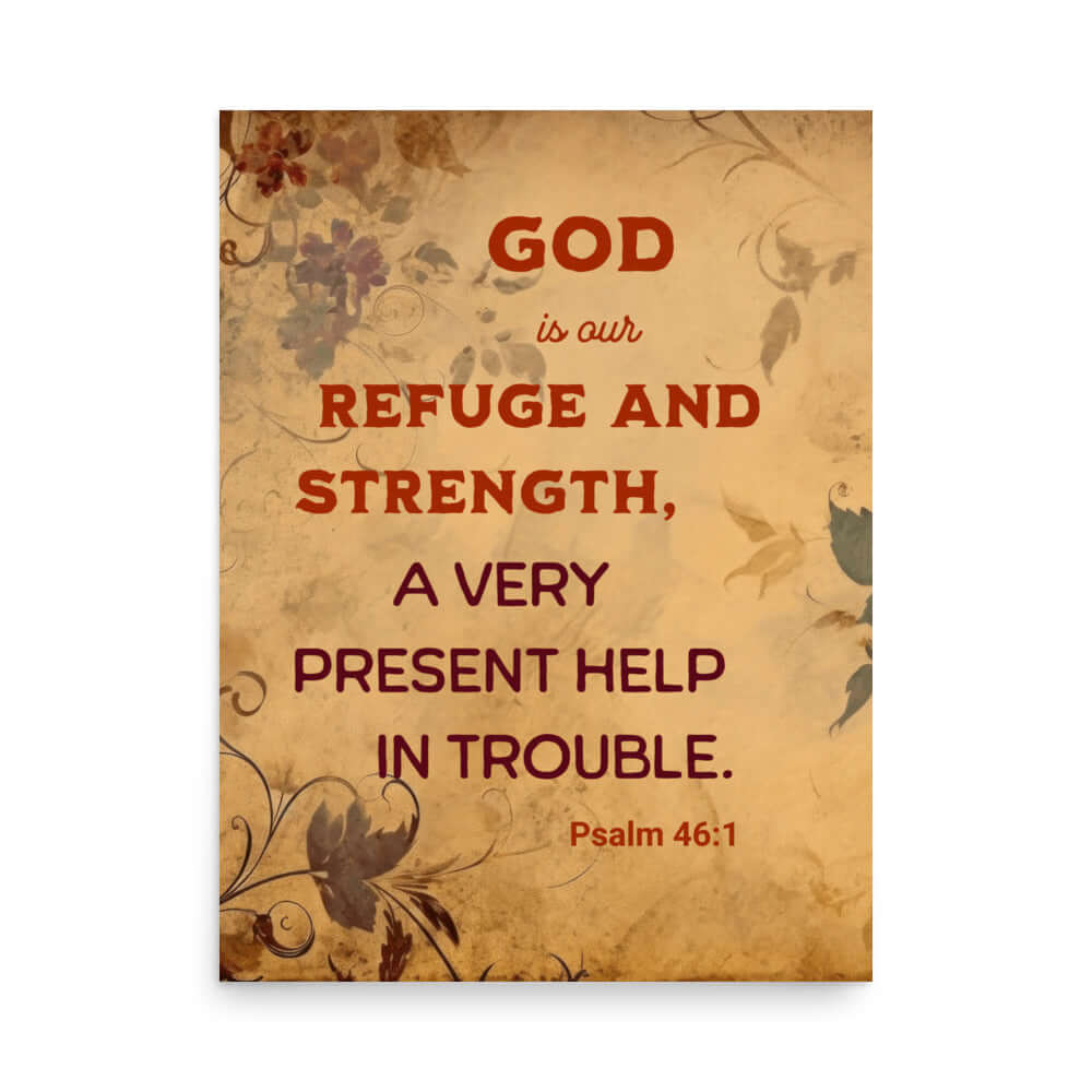 Psalm 46:1 - Bible Verse, God is Our Refuge Premium Luster Photo Paper Poster