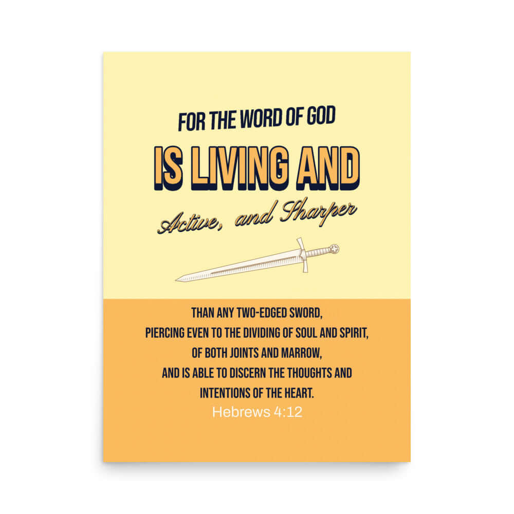 Heb 4:12 - Bible Verse, living and active Premium Luster Photo Paper Poster