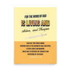 Heb 4:12 - Bible Verse, living and active Premium Luster Photo Paper Poster