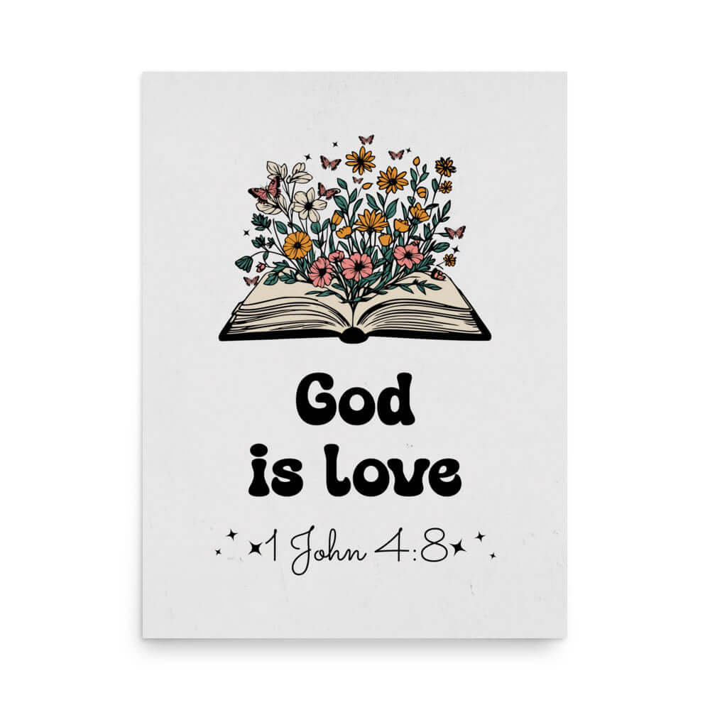 1 John 4:8 - Bible Verse, God is Love Premium Luster Photo Paper Poster