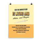 Heb 4:12 - Bible Verse, living and active Premium Luster Photo Paper Poster