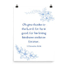 1 Chronicles 16:34 Bible Verse, to the Lord Premium Luster Photo Paper Poster