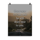 James 4:8 Bible Verse, Cleanse your Premium Luster Photo Paper Poster