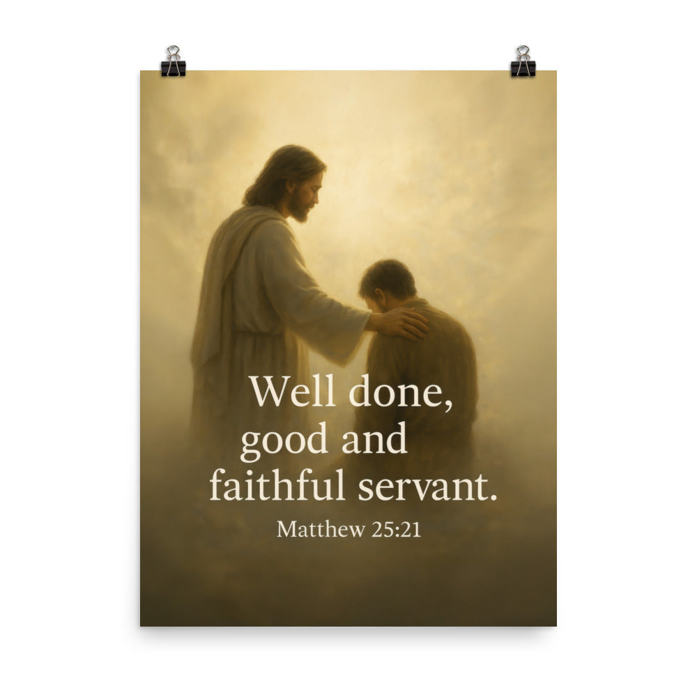 Matthew 25:21 Bible Verse Well Done Premium Luster Photo Paper Poster 18″×24″