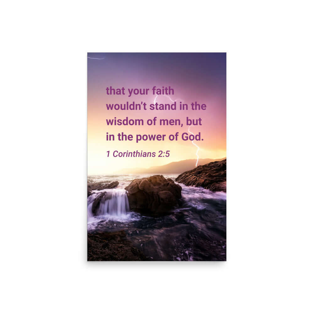1 Cor 2:5 - Bible Verse, power of God Premium Luster Photo Paper Poster