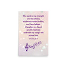 Psalm 28:7 - Bible Verse, I will praise Him Premium Luster Photo Paper Poster