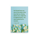 1 Peter 2:24 - Bible Verse, healed by His wounds Premium Luster Photo Paper Poster