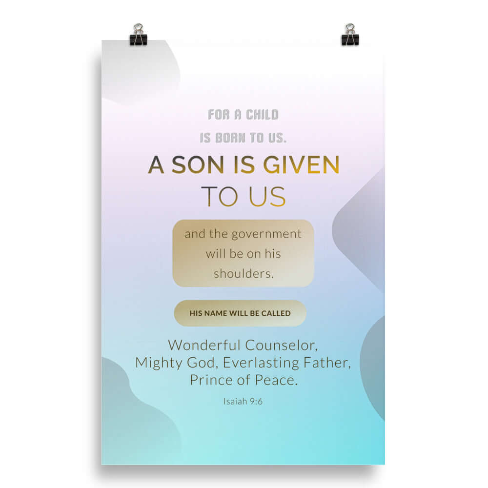 Isaiah 9:6 - Bible Verse, Wonderful Counselor Premium Luster Photo Paper Poster