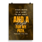 Psalm 119:105 - Bible Verse, lamp to my feet Premium Luster Photo Paper Poster