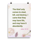 John 10:10 - Bible Verse, Abundant Life Premium Luster Photo Paper Poster