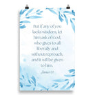 James 1:5 Bible Verse, lacks wisdom Premium Luster Photo Paper Poster