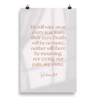 Revelation 21:4 Bible Verse, He will wipe Premium Luster Photo Paper Poster