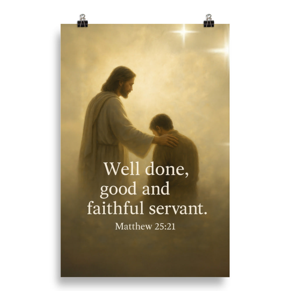 Matthew 25:21 Bible Verse Well Done Premium Luster Photo Paper Poster 20″×30″