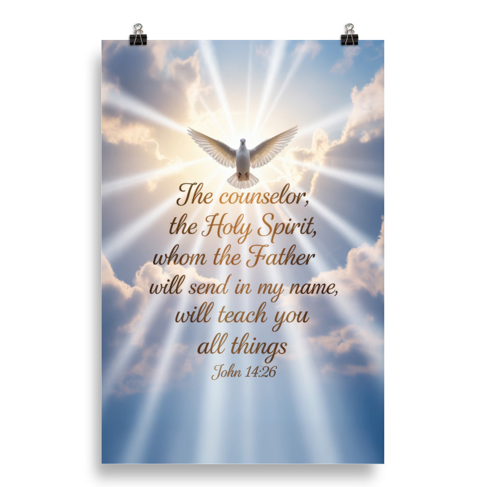 John 14:26 Bible Verse Father Premium Luster Photo Paper Poster 20″×30″