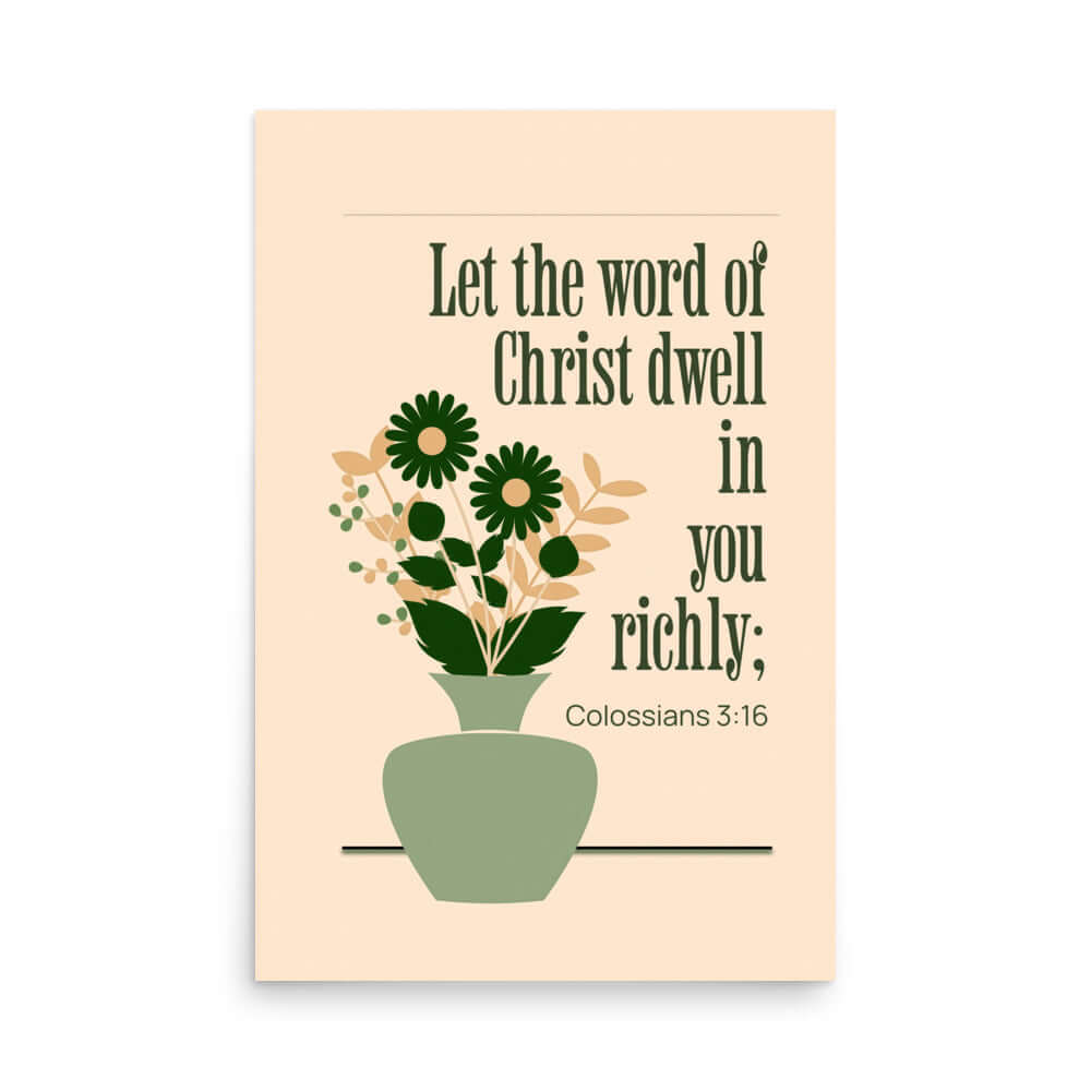 Col 3:16 - Bible Verse, word of Christ Premium Luster Photo Paper Poster