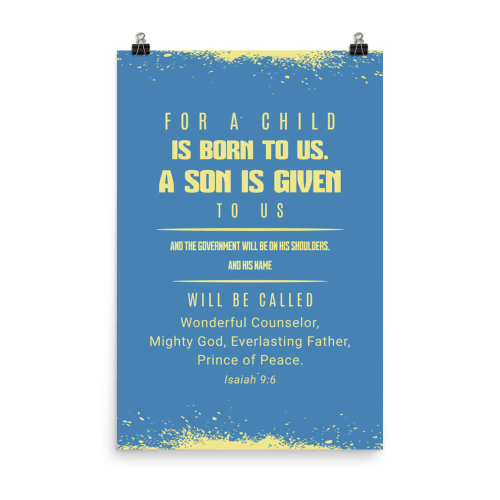 Isaiah 9:6 - Bible Verse, Mighty God Premium Luster Photo Paper Poster