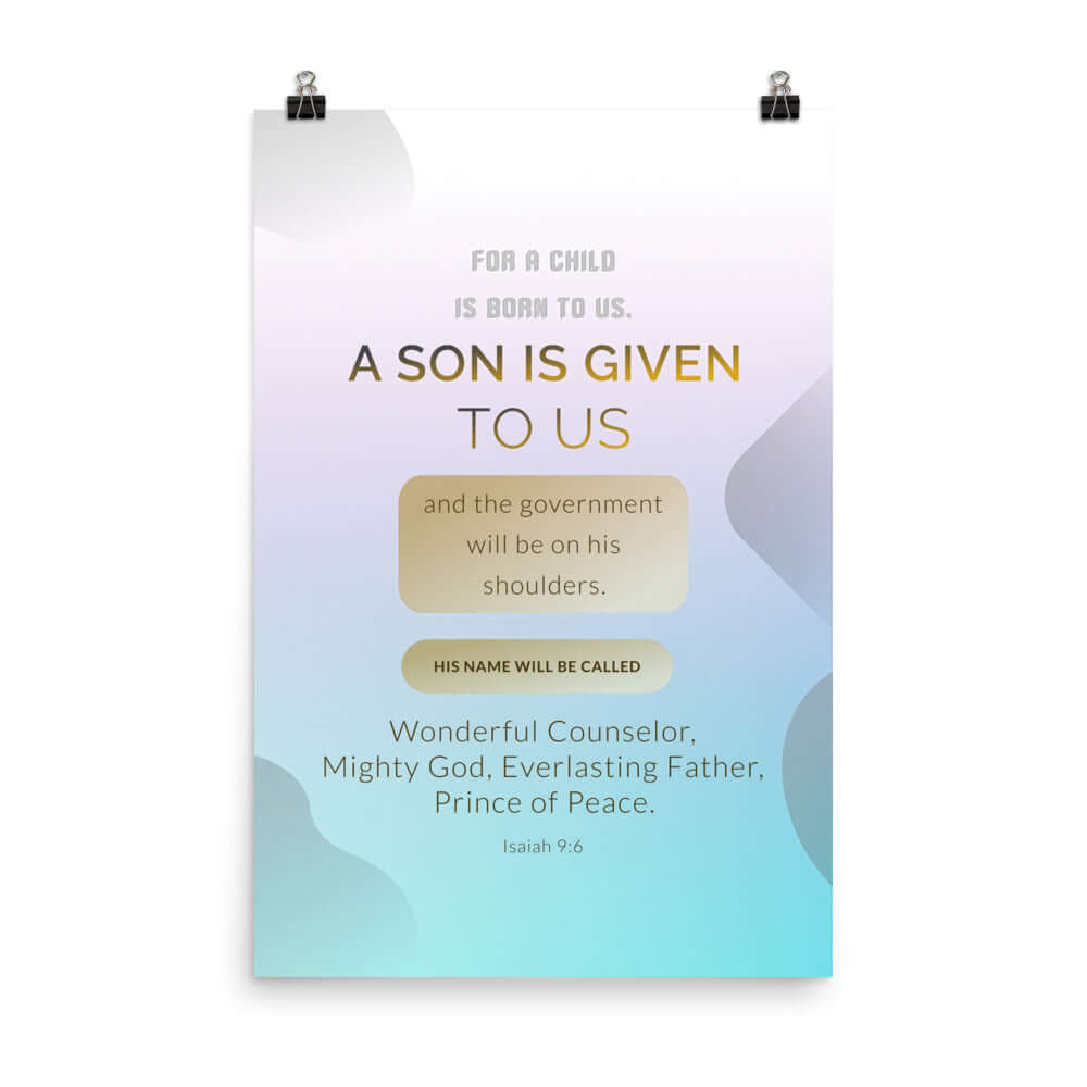 Isaiah 9:6 - Bible Verse, Wonderful Counselor Premium Luster Photo Paper Poster