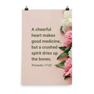 Prov 17:22 - Bible Verse, good medicine Premium Luster Photo Paper Poster