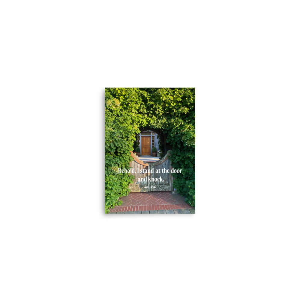 Rev 3:20 Bible Verse, Garden Doorway Premium Luster Photo Paper Poster