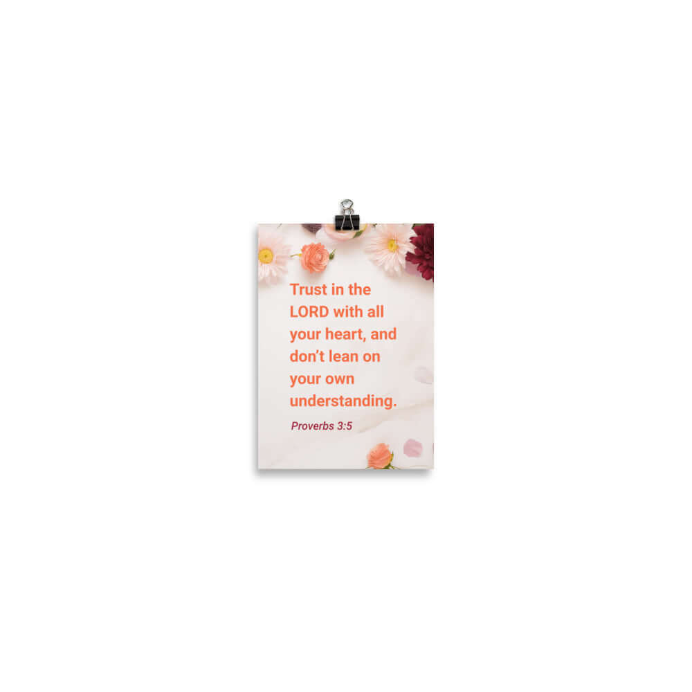 Prov 3:5 - Bible Verse, Trust in the LORD Premium Luster Photo Paper Poster