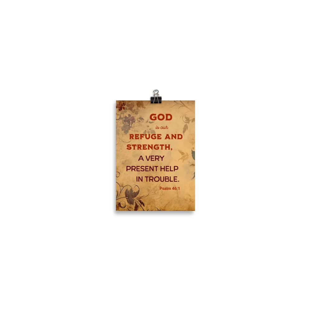 Psalm 46:1 - Bible Verse, God is Our Refuge Premium Luster Photo Paper Poster