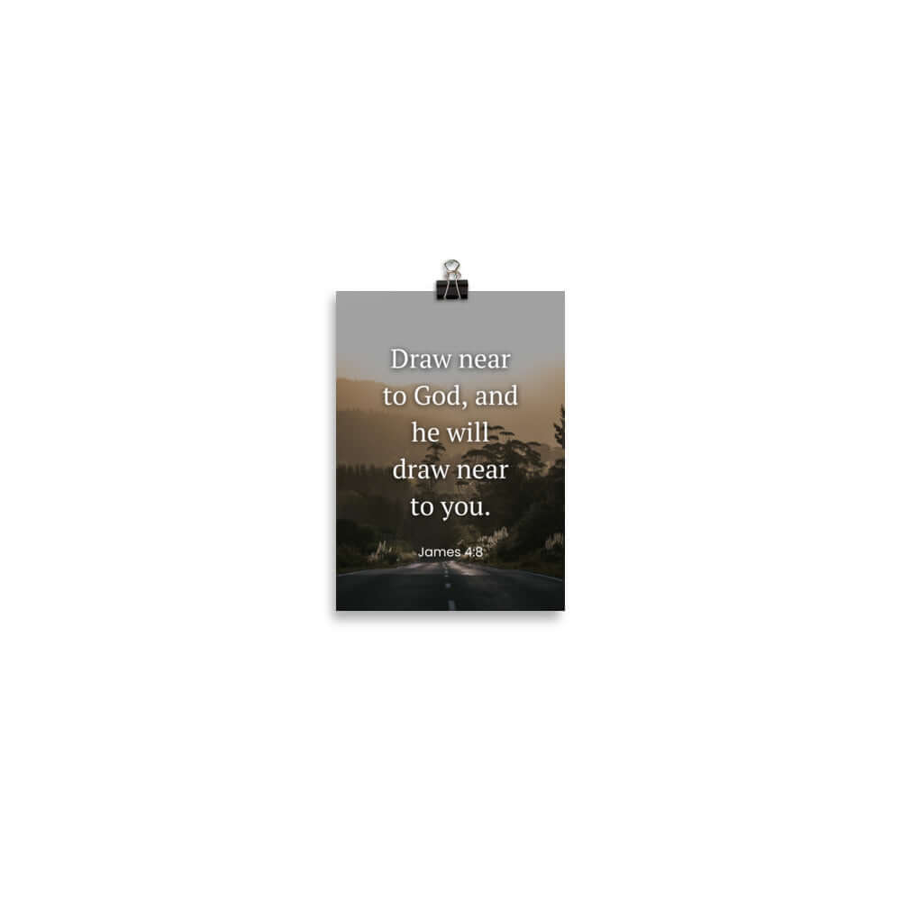 James 4:8 Bible Verse, Cleanse your Premium Luster Photo Paper Poster