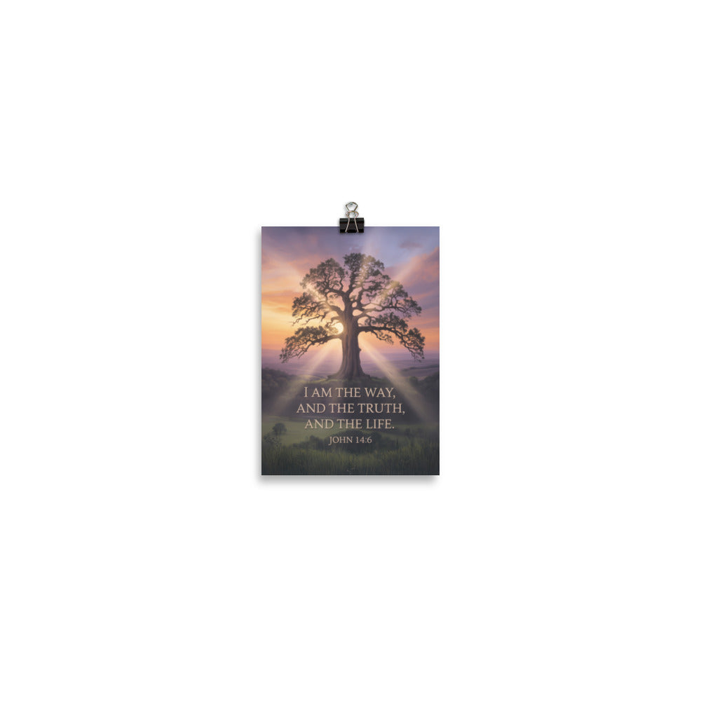 John 14:6 Bible Verse Jesus said Premium Luster Photo Paper Poster 5″×7″