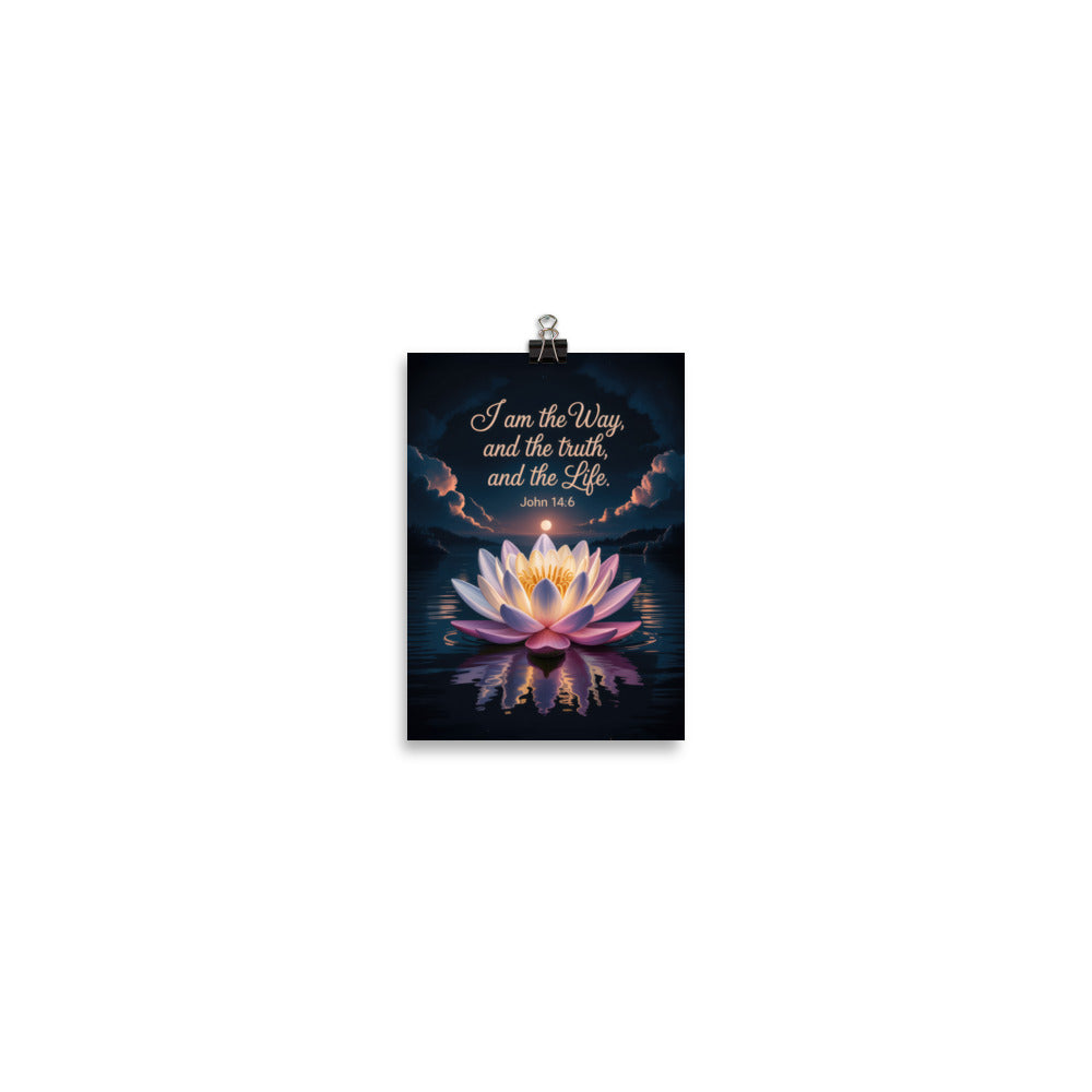 John 14:6 Bible Verse The Way Premium Luster Photo Paper Poster 5″×7″