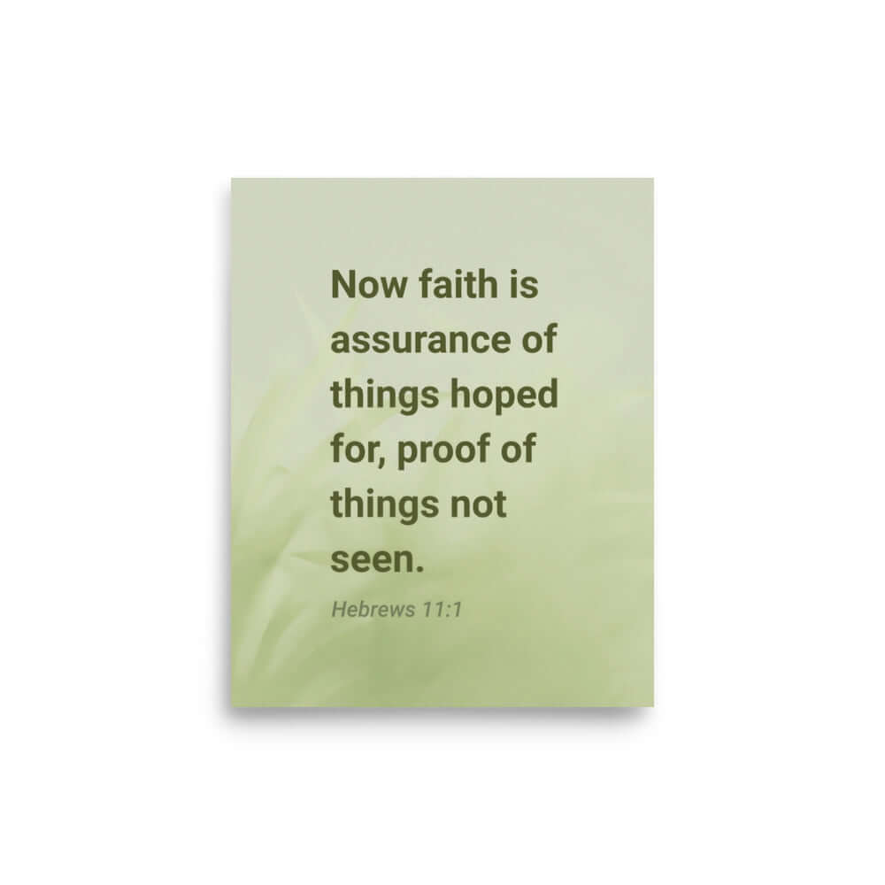 Heb 11:1 - Bible Verse, faith is assurance Premium Luster Photo Paper Poster