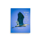 Matt 6:26, Graceful Heron, He'll Care for You Premium Luster Photo Paper Poster