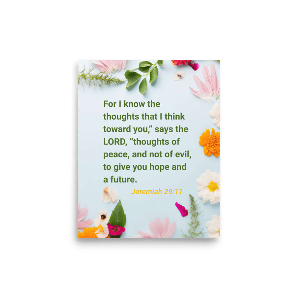 Jer 29:11 - Bible Verse, to give you hope Premium Luster Photo Paper Poster